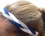 It's Ridic! No Slip Grip /Non-Slip Sports / Athletic Nylon Triple Braided Sports Headband (Navy Blue | White |G Grey)