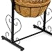 Sorbus Welcome Planter Basket Stand with Coco Liner, Stylish Flower, Plant, and Outdoor Décor for Home, Garden, Patio, Deck, Black Metal