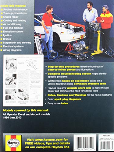 Haynes Hyundai Excel and Accent (86-98) Manual (43015)