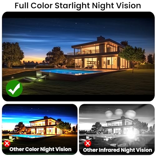 2K 3MP Window Camera, 5GHz & 2.4GHz WiFi Dome Cameras for Home Security for Indoor & Outdoor Monitoring, with Motion/Human Detection, Easy Install, 24/7 Recording, Full Color Starlight Night Vision