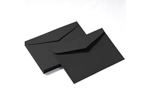 Tanshuqin 50 Pack Black Envelopes 5x7 Envelopes A7 Invitation Envelopes for Personalize Gift Cards, Wedding, Baby Shower, Mai