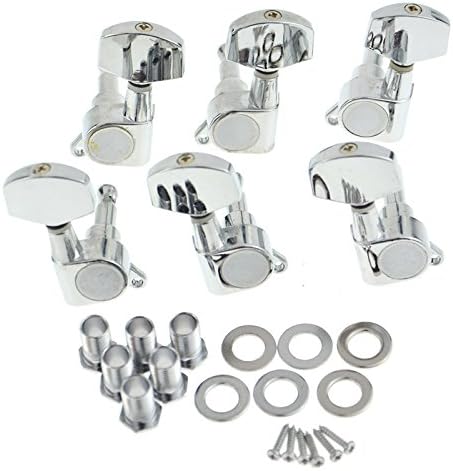 Swhmc 3R3L Chrome Guitar Tuning Pegs Locking Tuners Guitar String Tuning Keys Machine Heads Knobs for Electric or Acoustic Guitar