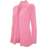 Cielo Women's Solid Basic Open Front Pockets Knit Sweater Cardigan