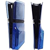 Transparent Console Case for PS5 Pro Disc Edition Hard Faceplate Transparent Protector Console Protective Shell Accessories (Translucent Blue)