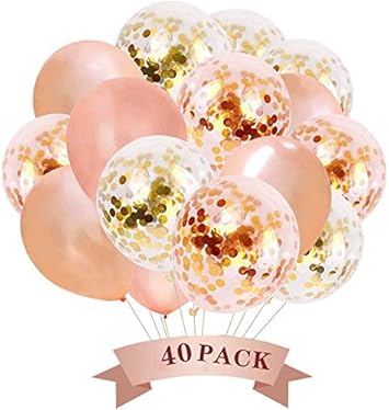 Amazon Com 40pack Smiseas Confetti Party Balloons 12 Inches