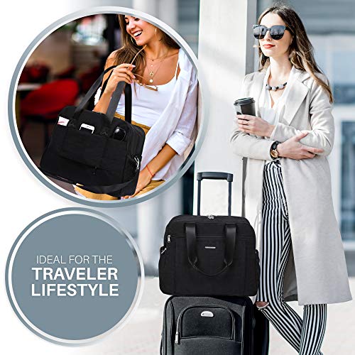 Lily & Drew Lightweight Travel Tote Crossbody Weekender Carry On 15.6