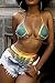 Sundray Women DashiKini Metallic Leatherette High Waist 2PCS Bikini Sets Beachwear L