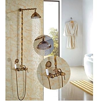 Amazon Com Gowe Luxury Antique Brass Bathtub Shower Sets Wall