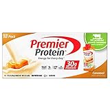Premier Protein 30g Protein Shakes (Pack of 18) Caramel, 1g sugar, 5g carbs, Low Fat, 24 Vitamins & minerals