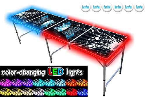 PartyPongTables.com 8-Foot Beer Pong Table with LED Glow Lights - Splash Edition