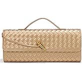 Upbull Trendy Woven Evening Clutch Purses Women Underarm Shoulder Handbag Cute Satchels Crossbody Purse PU Leather Wallet