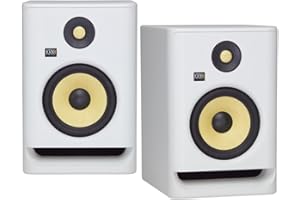 (2) KRK ROKIT RP7 G4 7" Bi-Amped Studio Monitor DSP Speakers White Noise Edition