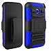 Moto E (1st Gen.) Case, Elegant Choise High Impact Armor Rugged Hybrid Holster Shockproof Case Cover with Kickstand + Belt Swivel Clip for Moto E (1st Gen.) XT1021 / XT1022 / XT1025 (Black/Blue)