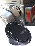 EONPOW Black Gas Tank Cap Cover Door Fuel Filler For 2007-2016 Jeep Wrangler JK Unlimited