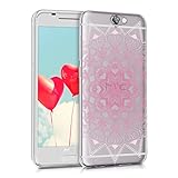 kwmobile TPU Silicone Case for HTC One A9 - Crystal Clear Smartphone Back Case Protective Cover - Light Pink White Transparent