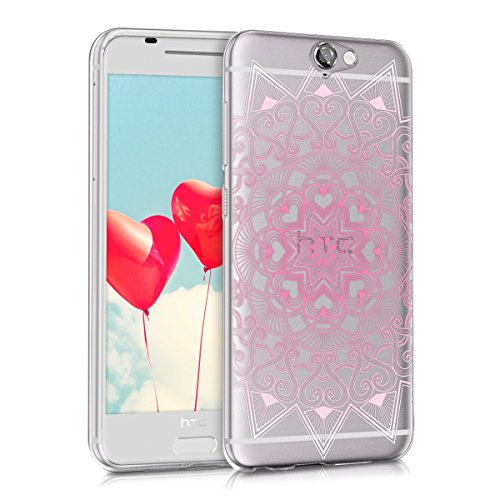 kwmobile TPU Silicone Case for HTC One A9 - Crystal Clear Smartphone Back Case Protective Cover - Light Pink White Transparent