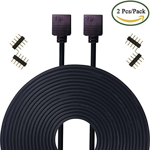 Kabenjee 2X RGBW Color Changing Flex LED Strip Light 5pin 5m Extension Cable Connector,RGBWW LED Tape Universal Solderless Adaptor Connector Cable for 5-strand 10mm/12mm Osram RGBW Strips