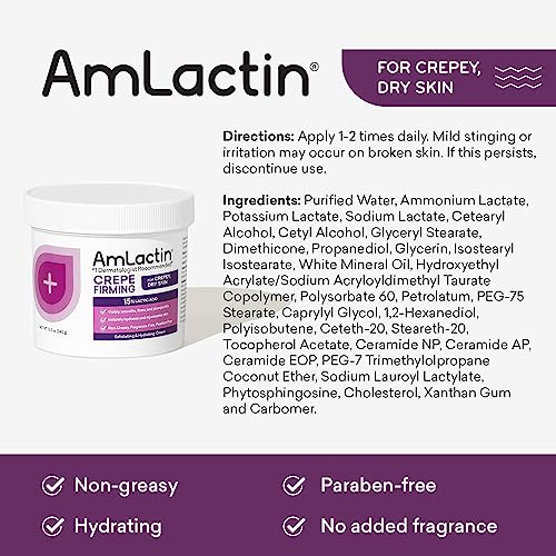 AmLactin Crepe Firming Cream 12 oz Body Cream with 15 Lactic Acid