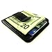 Enimay Genuine Leather Metal Money Spring Clip Horizontal Bifold Wallet ID Holder Black