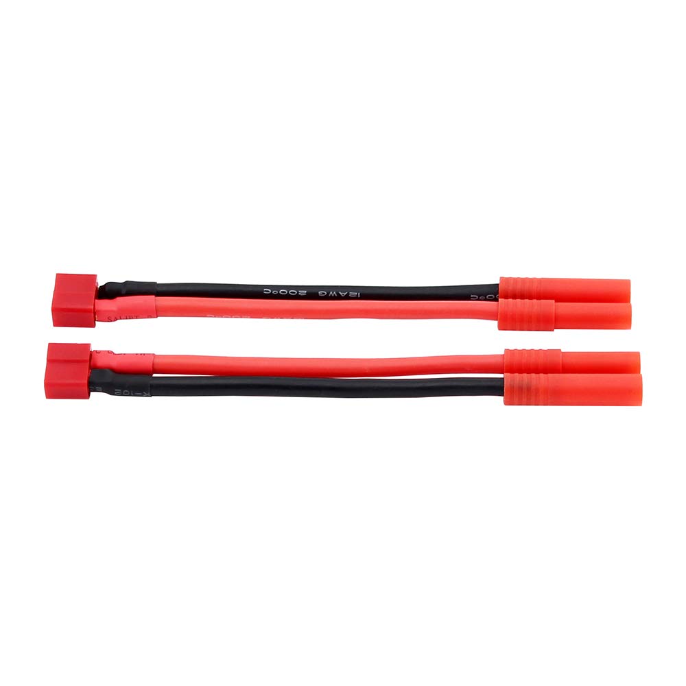 OliRC 2pcs 4mm Bullet Banana HXT Connector to Female Deans T-Plug Connector Adapter with 12awg 10cm Wire(C70-2)