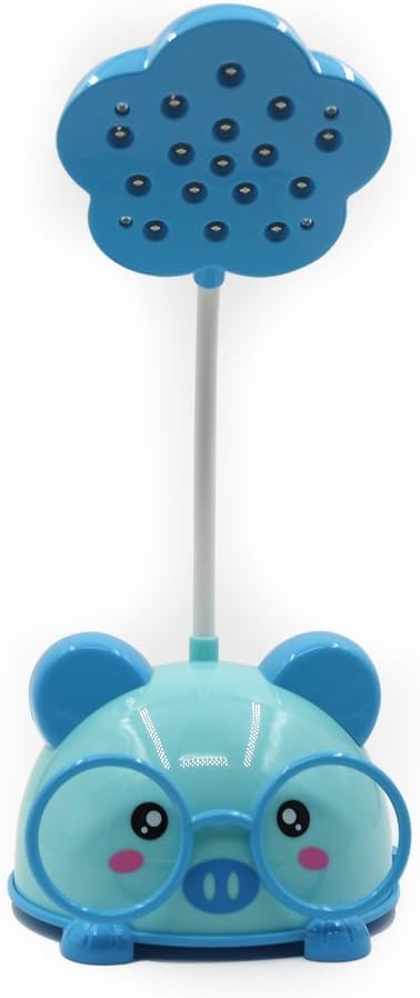 MissFine Children's Cute LED Lamp Double Use Energy Saving Nightlight, Blue Pig A