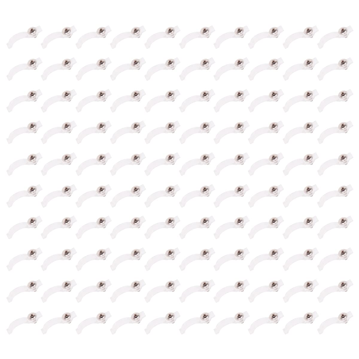WANGCL 100PCS Led Strip Light Clips with 100 x Screws Mounting Brackets Fixing Clips for RGB 5050 3528 2835 LED Strip - Transparent