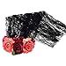 DreamLily Day of the Dead Costume Rose Flower Crown Mexican Headpiece BC40 (Burgundy)