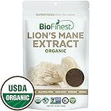 Biofinest Lion's Mane Mushroom Extract Powder - 100% Superfood (Hericium erinaceus)- USDA Organic Vegan Non-GMO - Digestion Immunity Energy Tonic - for Smoothie Beverage Blend (4 oz Resealable Bag)