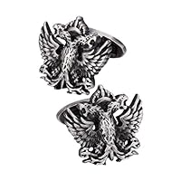 ChicLadies Shirt Cufflinks for Mens Retro Metal Double Headed Eagle Cuff Links,Only Cufflinks
