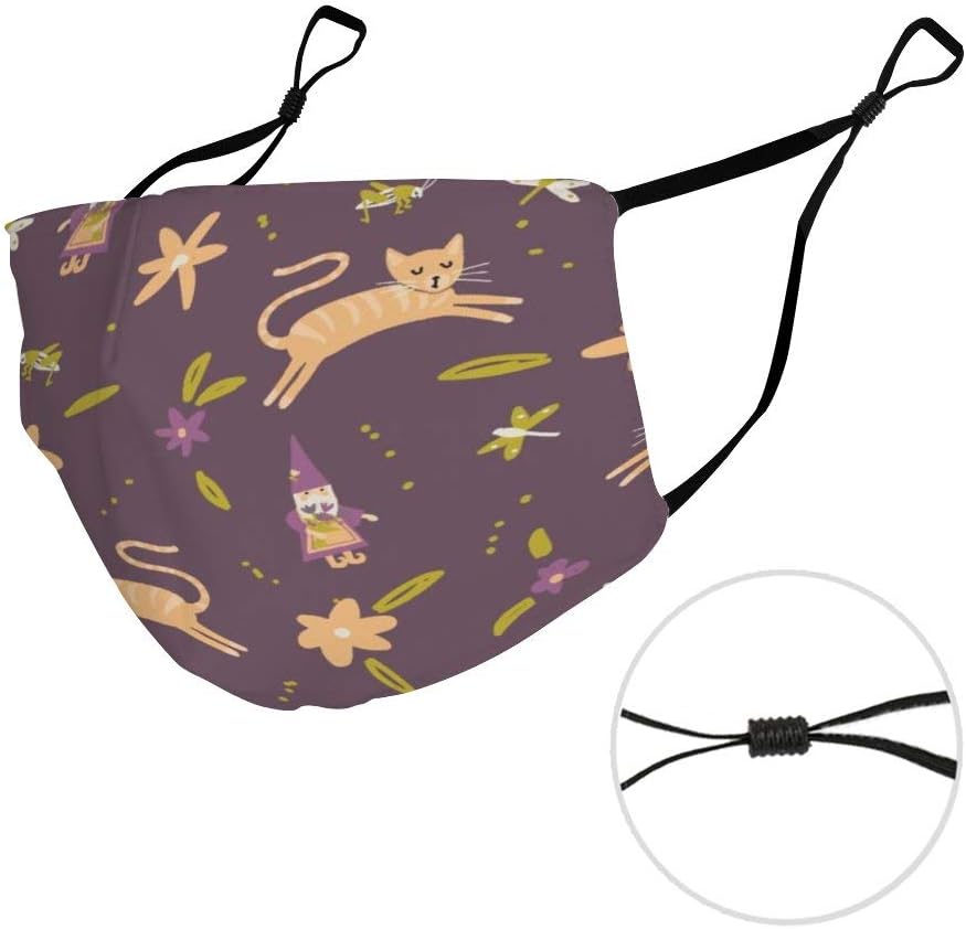 Reusable Washable Breathable Polyester Cartoon Cat Kitten Purple Anti-Dust Face Mouth Protection