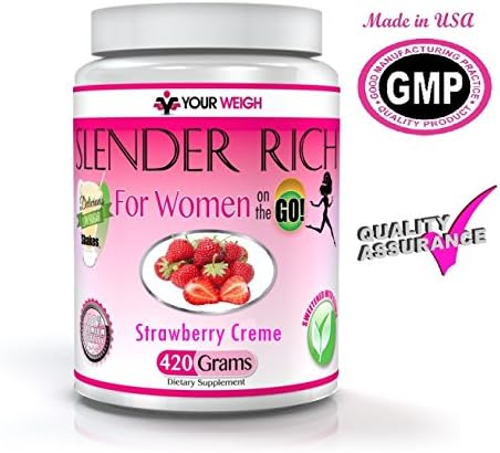 The New Whey Protein Isolate Powder Shakes For Women And Weight Loss In Creamy Delicious Strawberry Creme Slender Rich 420 Grams By Your Weigh Includes A 100% Money Back Guarantee And ON SALE NOW!
