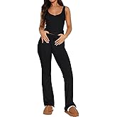 REVETRO Womens 2 Piece Pajama Set Summer Short Sleeve PJ Set Y2k Lounge Set for Sleepwear