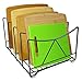 IZLIF Kitchen Pantry Organizer Cutting Board Holder Rack 7.25 inch High 4 Slot, Black