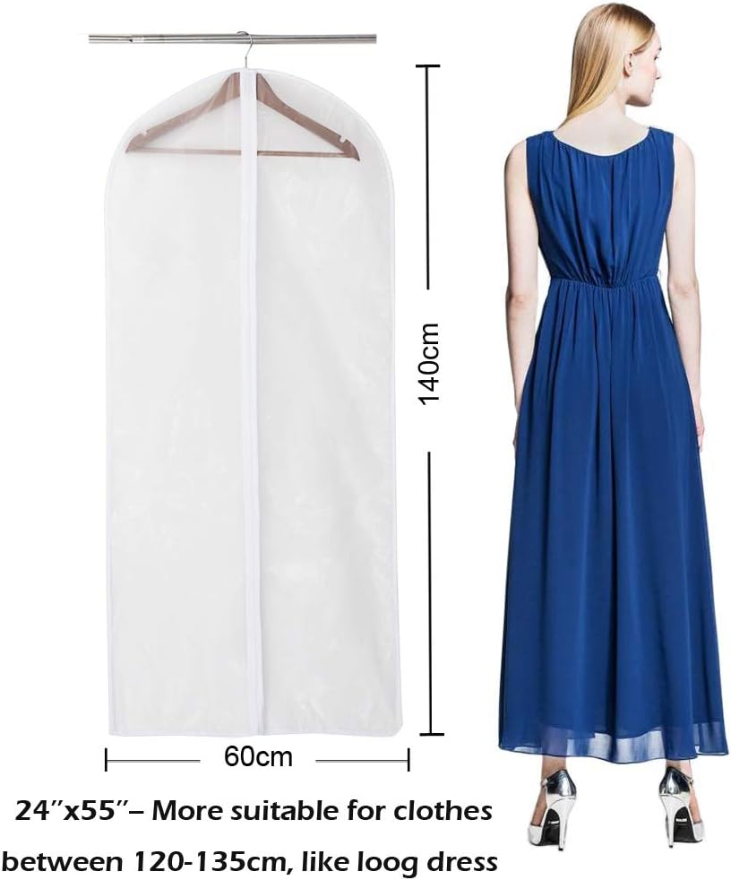 Niviy Dustproof, Waterproof, Moth-Proof Garment Bags Black Side Breathable Clear Clothes Covers - Image 4