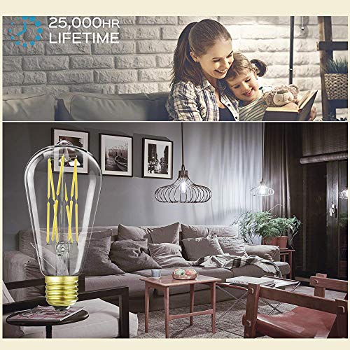 LEOOLS Dimmable E26 LED Filament Light Bulbs, 100 Watt Equivalent,5000K