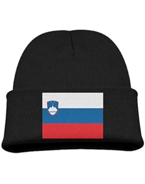 Flag Of Slovenia Kid's Hats Winter Funny Soft Knit Beanie Cap children Unisex