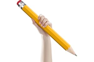 smrtcol Wooden Jumbo Pencil for Prop Gifts Decor 14 Inch Funny Big Novelty Pencil with Cap Yellow