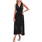Newshows Womens 2025 Summer Wedding Guest Bridesmaid V Neck Sleeveless Long Formal Evening Party Maxi Dress