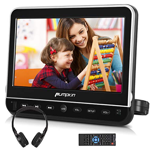 PUMPKIN 10.1 Inch Car Headrest DVD Player with Free Headphone, Support 1080P Video, HDMI Input, AV in Out, Region Free, USB SD