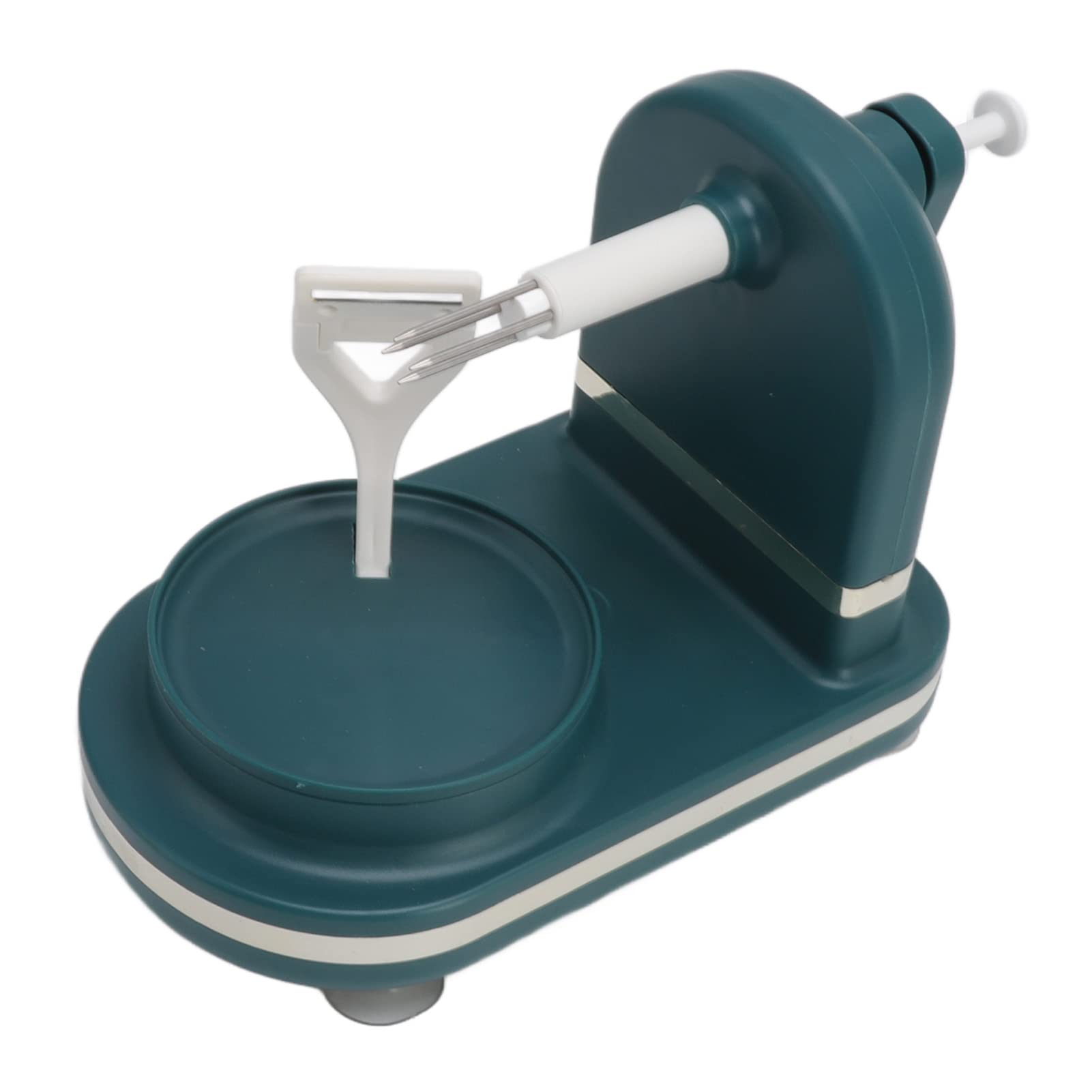 Fruit Peel Machine, Fruit and Vegetable Peelers Multi Function PP Stainless Steel Hand Crank Corer Peeler for Kitchen Home (Dark Green)