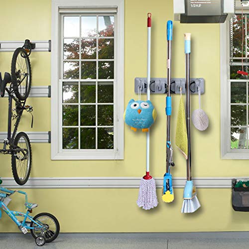 Vicloon Broom Mop Holder Tidy Organizer, Wall Mounted Organizer with 3