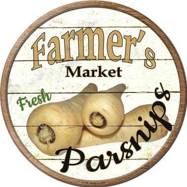 Bargain World Farmers Market Parsnips Novelty Metal Circular Sign (Sticky Notes)