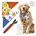 Dog Bandana for Medium to Large Pets - Premium Set 2 Reversible Cute Style Cotton Puppy Scarves Triangle Accessories with Adjustable Snap Closure and 1 Carrot Rope Bite Resistant Chew Toy Dental Care
