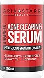 Aria Starr Anti Acne Treatment Serum & Pores Minimizer - BEST For Face, Stubborn Acne, Blackheads & Blemishes -1fl oz