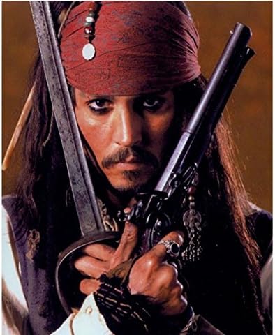 Photographs - Pirates of the Caribbean Johnny Depp as Captain Jack Sparrow Weapons Crossed 8 x 10 Inch Photo