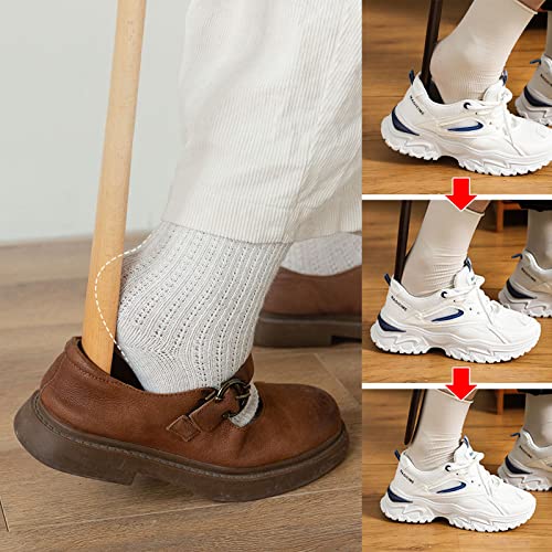 onebarleycorn 2Pcs Long Shoe Horn, 38 cm, Long Wooden Shoe Horn Shoe Horn Long for the Elderly, Men, Women, Children