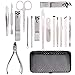 bC BimeTALliC CAble Stainless Steel Manicure Set Pedicure Kit Professional Nail Scissors Grooming Kit Black 16 Pieces