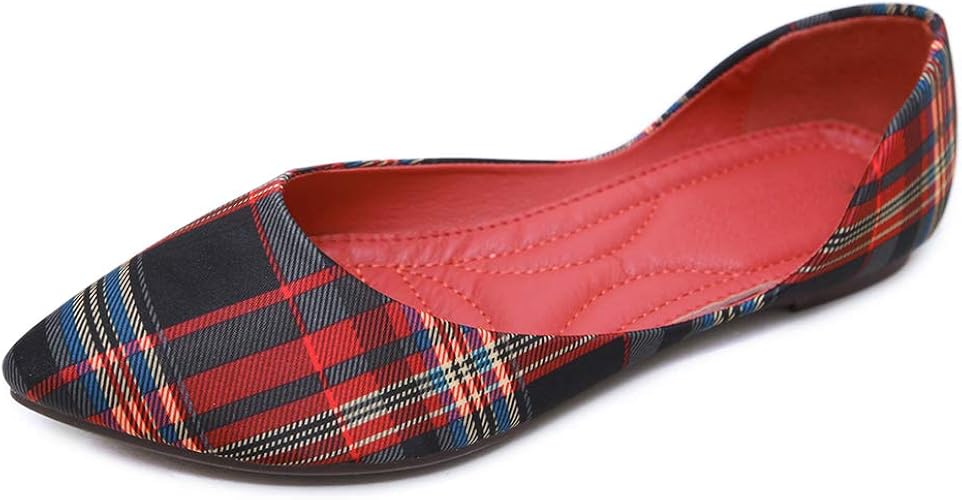red plaid shoes ladies