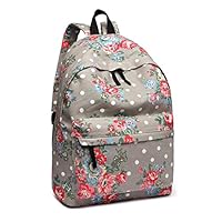 Miss Lulu Backpack School Bag Canvas Horse Rucksack (Gray-F)