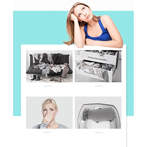 Clothes,Blanket Storage Bag,Large Capacity Household Home Organizers with Transparent Window for Comforters,Bedding,Duvets,Quilts,Pillows,Sweaters,Create Extra Storage Space,Anti-mold,Pink - Thumbnail 3